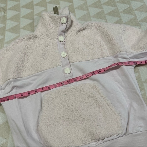J crew teddy Sherpa button front sweatshirt lilac mist - Picture 6 of 6